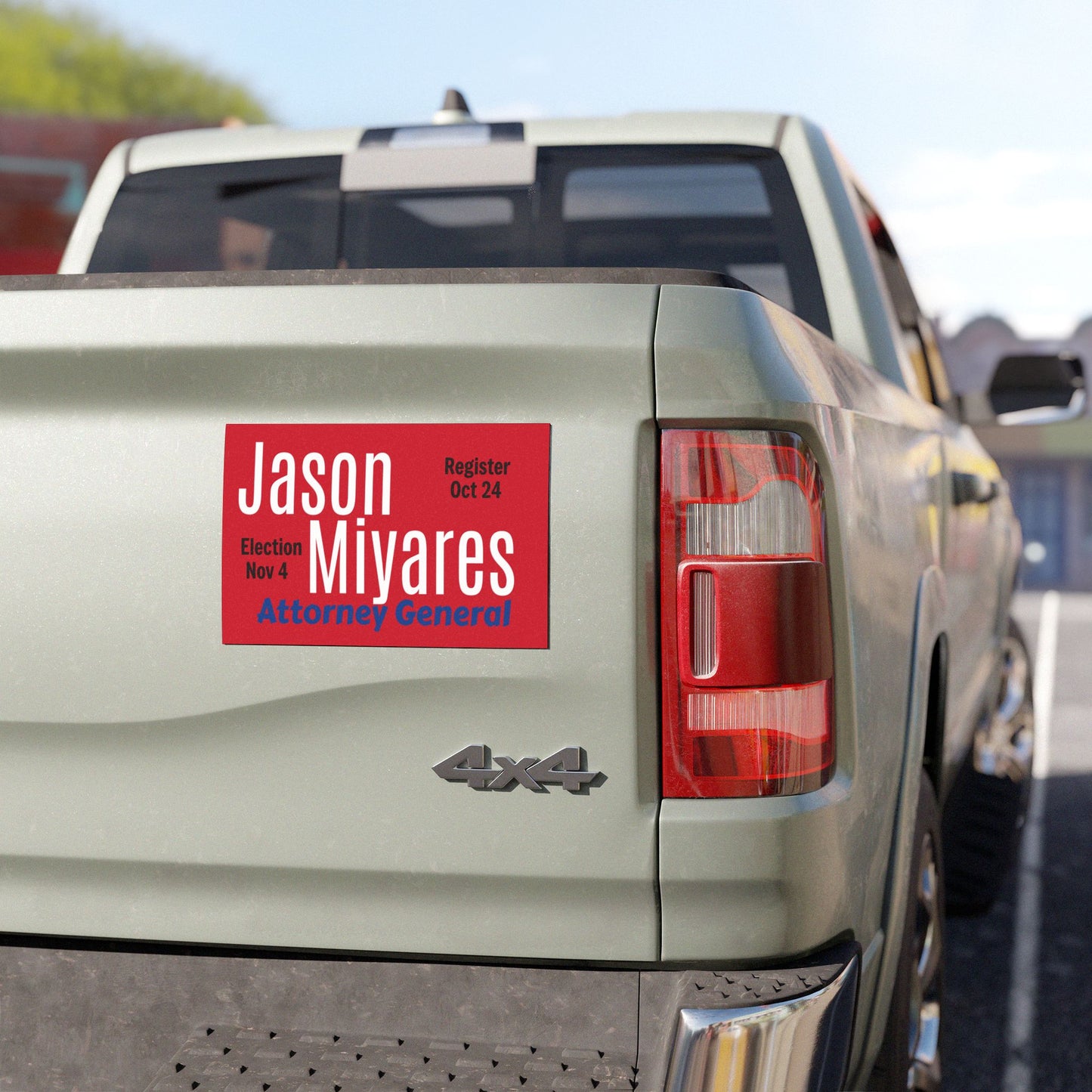 Re-Elect Jason Miyares Virginia Attorney General 2025 - Vibrant Patriotic Car Magnet - 7.5" x 4.5" Easy-Remove Decal