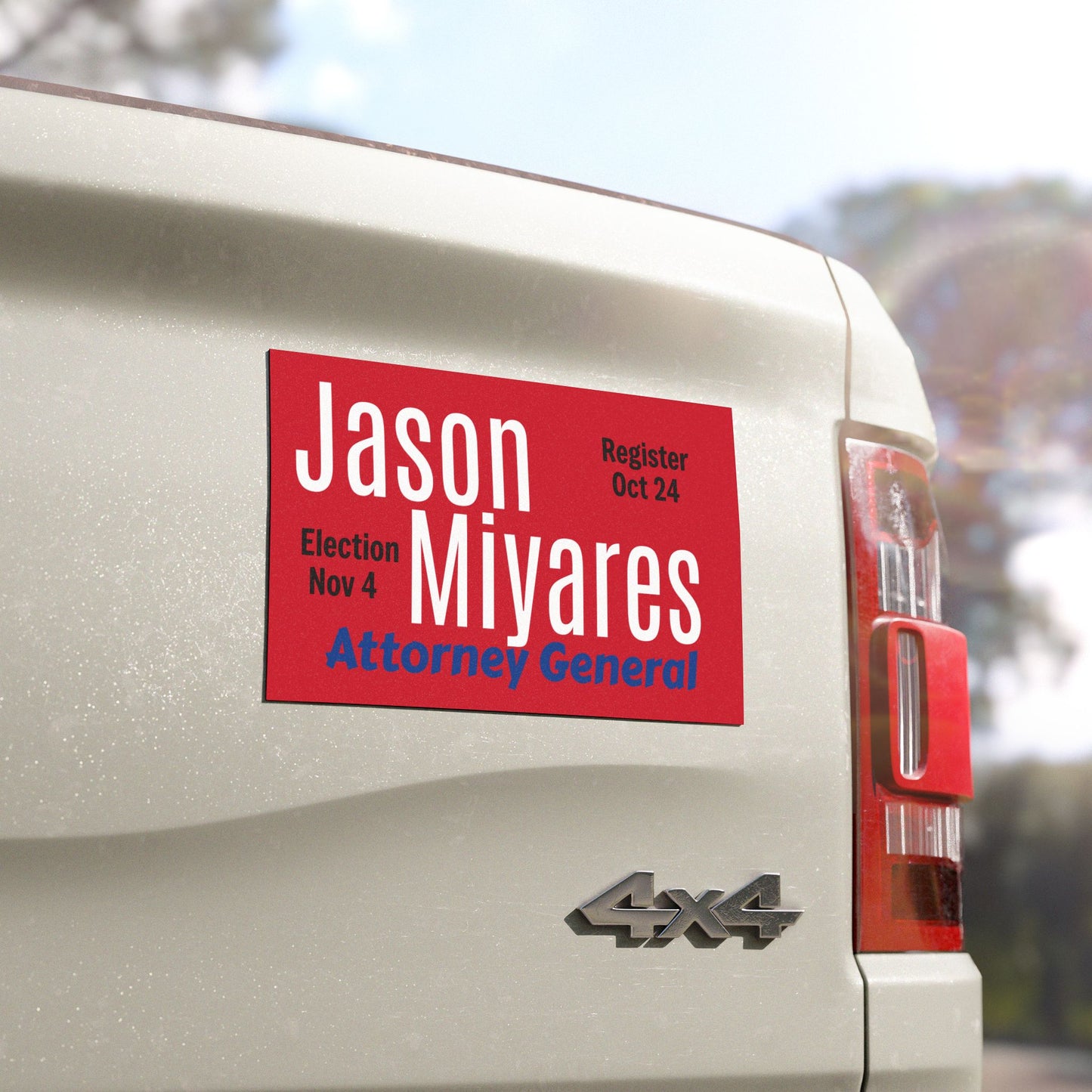 Re-Elect Jason Miyares Virginia Attorney General 2025 - Vibrant Patriotic Car Magnet - 7.5" x 4.5" Easy-Remove Decal