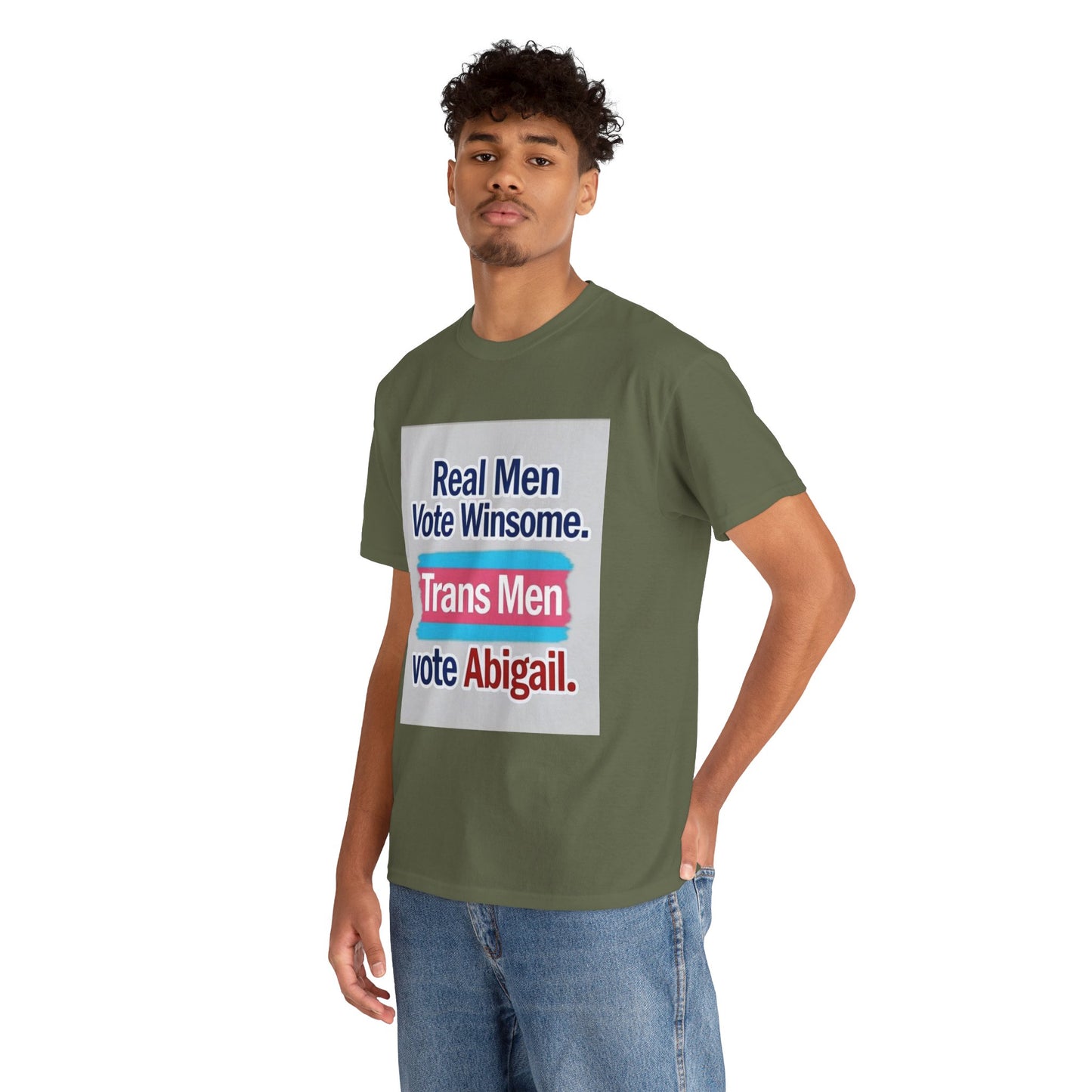 "Real Men Vote Winsome" - Bold Stand Against Trans in Women's Spaces – Unisex Heavy Tee
