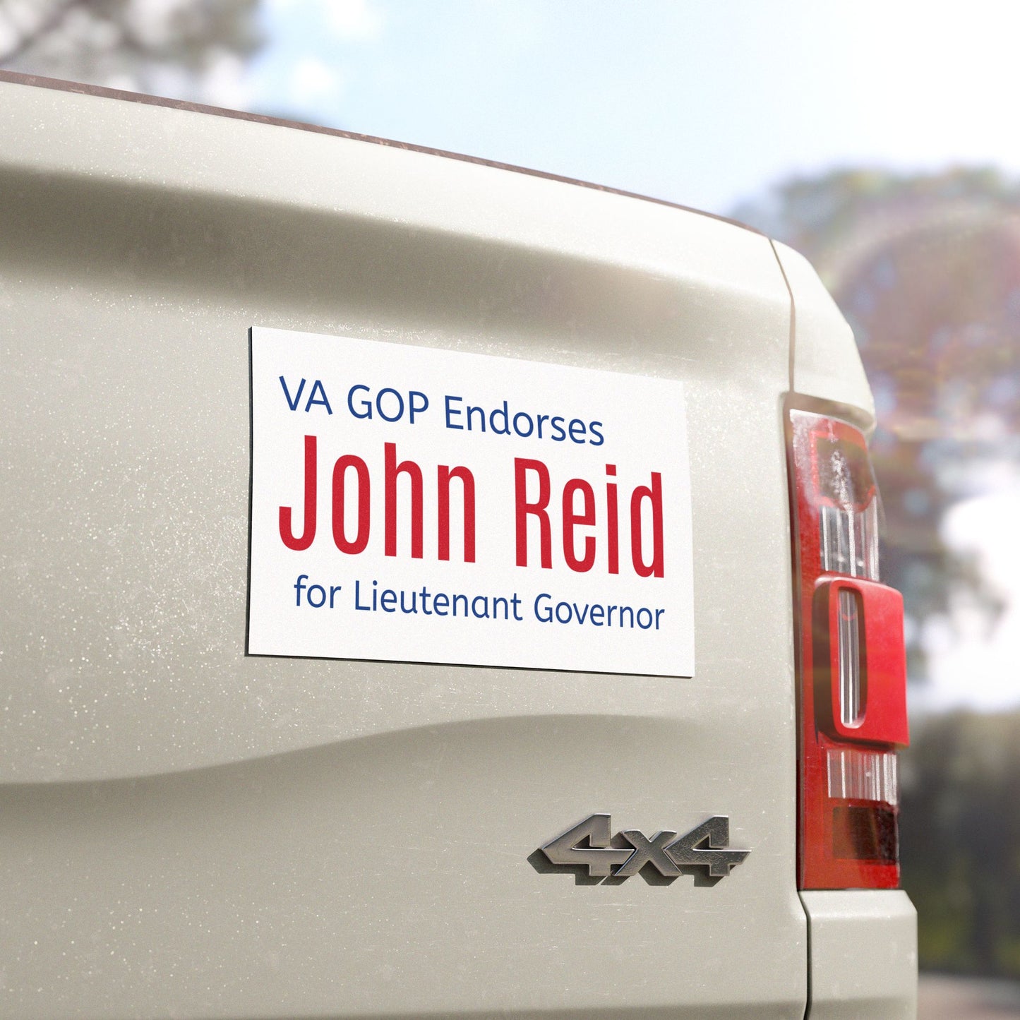 John Reid for Virginia Lieutenant Governor 2025 - Bold Patriotic Car Magnet - 7.5" x 4.5" Easy-Remove Decal